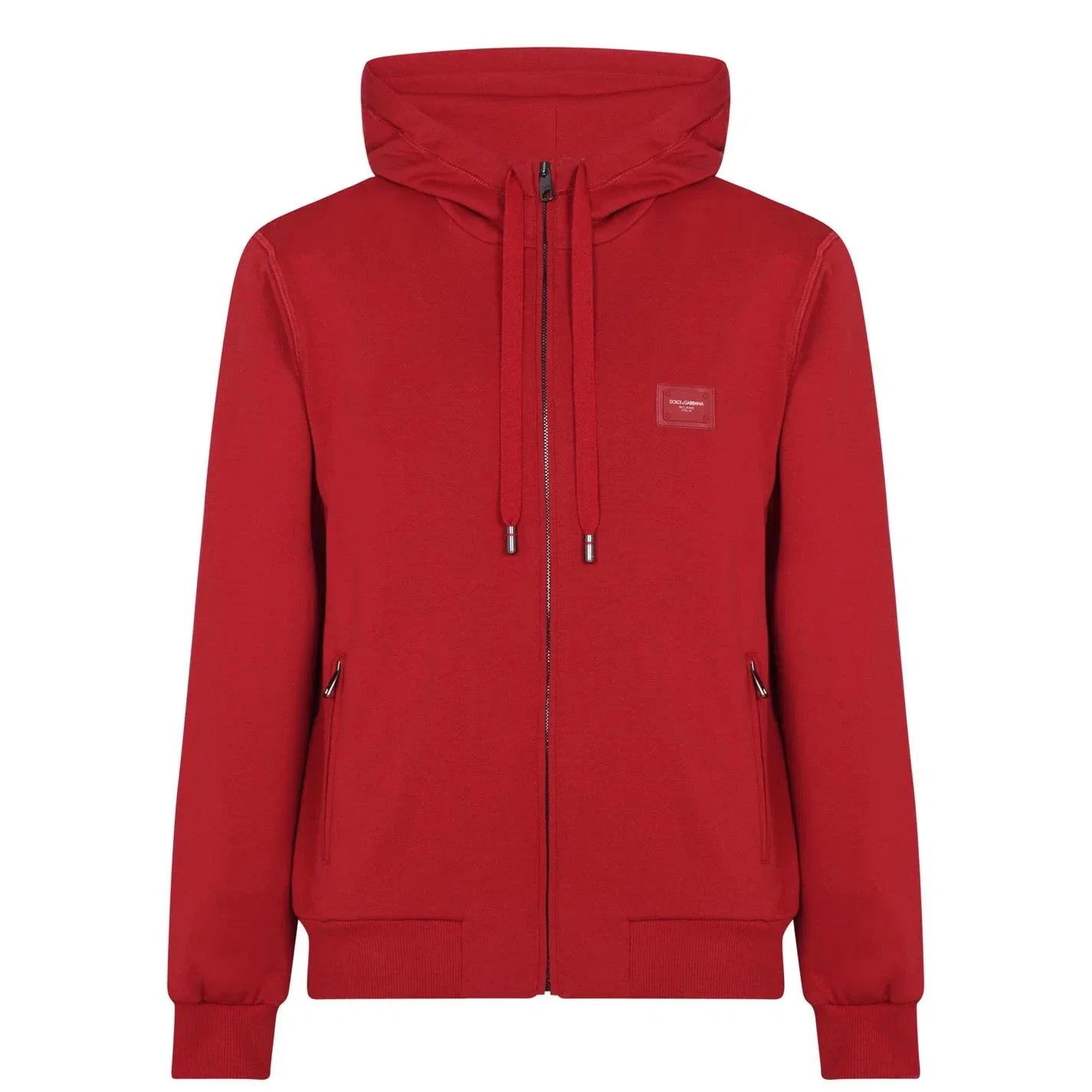 Dolce & Gabbana Red Plaque Hoodie