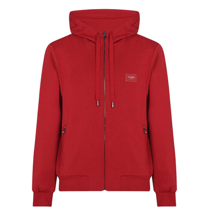Dolce & Gabbana Red Plaque Hoodie