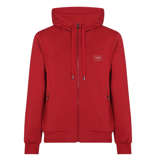 Dolce & Gabbana Red Plaque Hoodie