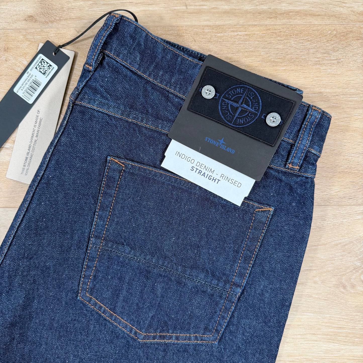 Stone Island Indigo Denim-Rinsed Straight Fit Jeans in Blue Rinse