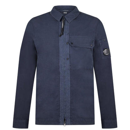 CP Company Navy Arm Lens Zip Overshirt