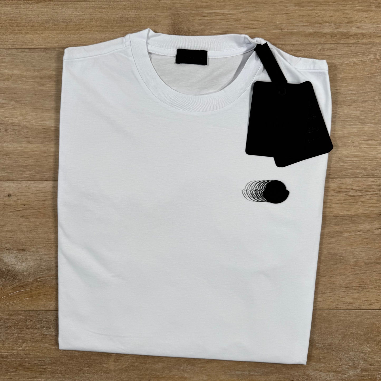 Moncler Faded Logo Motif Cotton T-Shirt in White