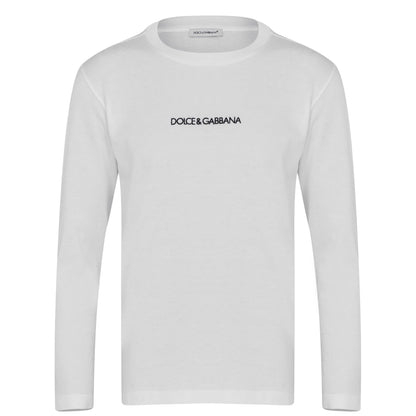 Kids Dolce & Gabbana White Long Sleeve T-Shirt