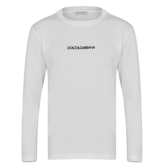 Kids Dolce & Gabbana White Long Sleeve T-Shirt