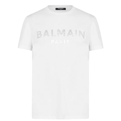 Balmain White Foil Logo T-Shirt