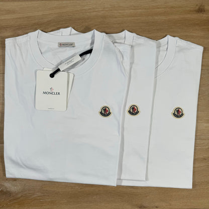 Moncler 3 Pack Logo T-Shirt in White