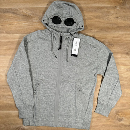 C.P. Company Diagonal Raised Zipped Goggle Hoodie in Grey