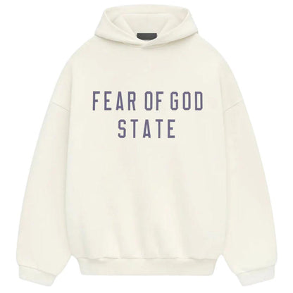 ESSENTIALS FOG STATE LOGO HOODIE WHITE FW24
