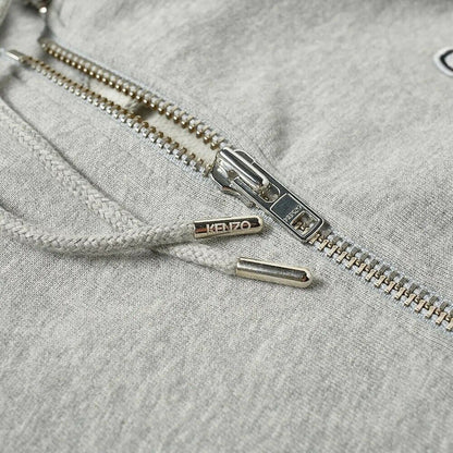 Kenzo Grey Logo Zip Up Hoodie