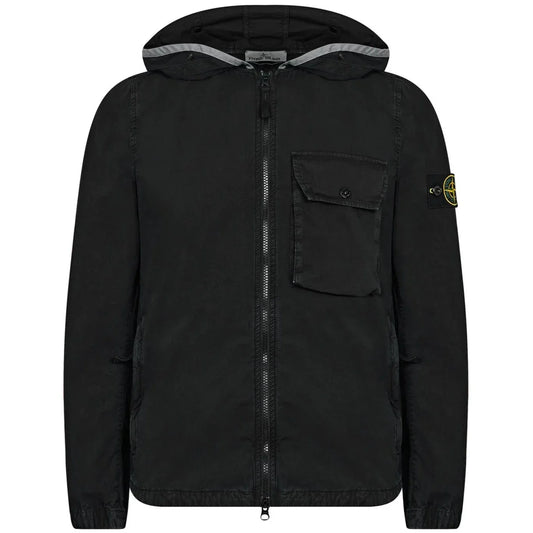Stone Island Black Brushed Hooded Overshirt