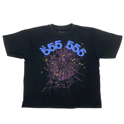 SP5DER WORLDWIDE WEB ANGEL NUMBER T-SHIRT BLACK