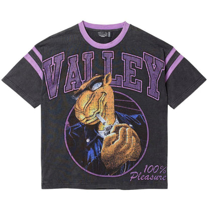 VALE FOREVER PURPLE RAYS BLING T-SHIRT WASHED BLACK