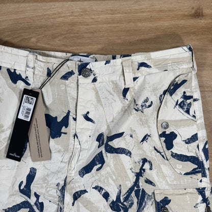 Stone Island Scan Camo On Stretch Ripstop-OVD Bermuda Shorts in Desert