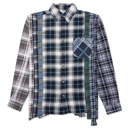 7 Cuts Wide Flannel Shirt - Assorted