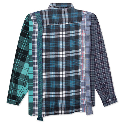 7 Cuts Wide Flannel Shirt - Assorted