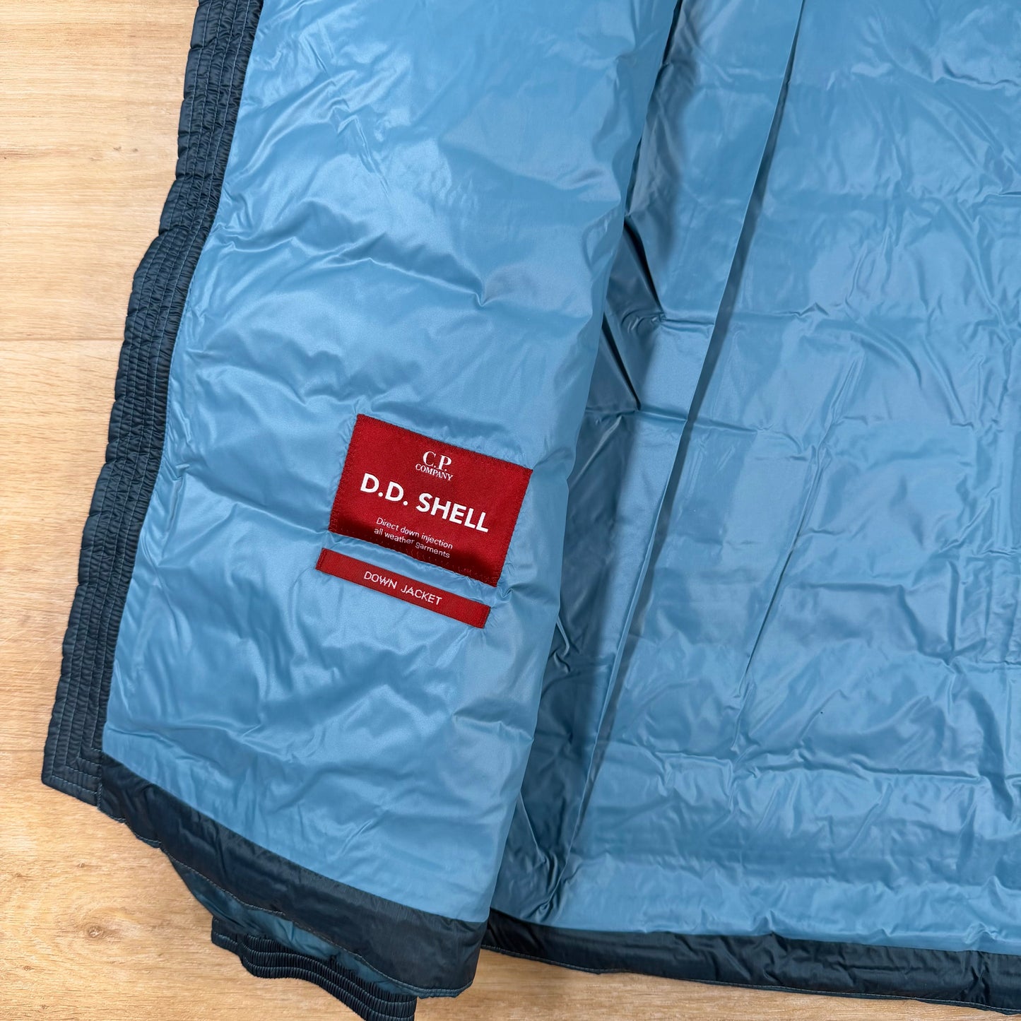C.P. Company D.D. Shell Goggle Down Jacket in Aegean Blue