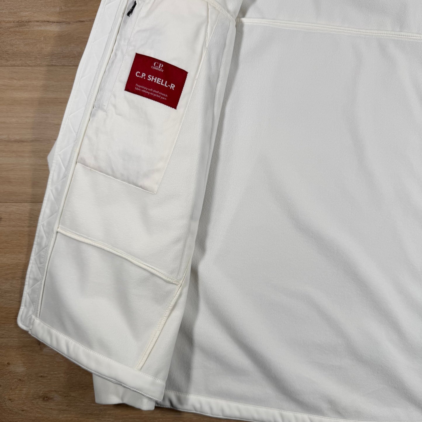 C.P. Company Shell-R Goggle Jacket in Gauze White