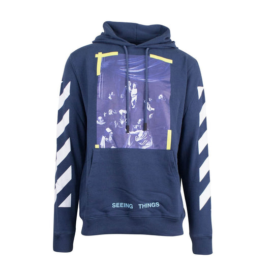 OFF WHITE CARAVAGGIO HOODIE NAVY