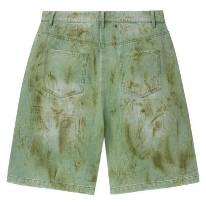 VALE FOREVER SKITTLE DENIM SHORTS GREEN
