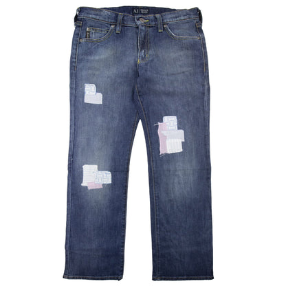 Womens Patchwork Jeans Denim 25"