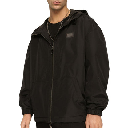 Dolce & Gabbana Black Plaque Windbreaker