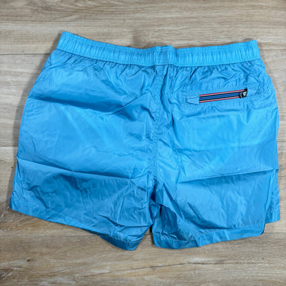 Moncler Logo Patch Swim Shorts in Sky Blue