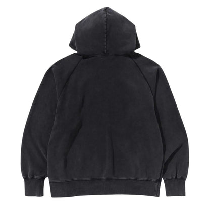 BAPE EFFECT RELAXED FIT HOODIE WASHED BLACK