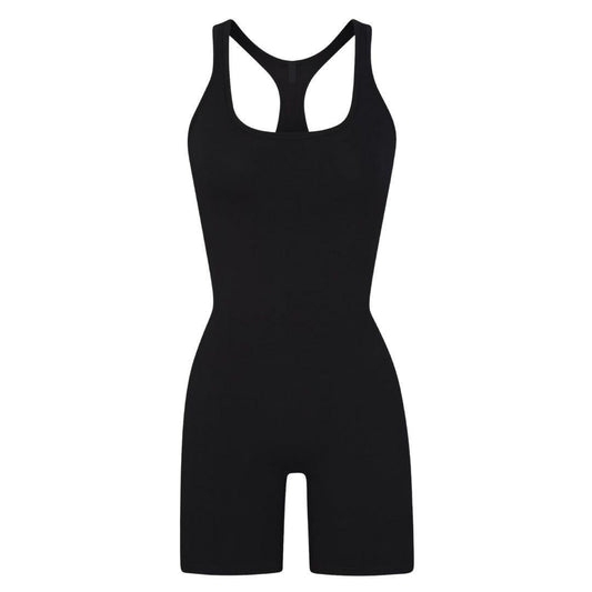 SKIMS OUTDOOR MID THIGH JUMPSUIT ONYX