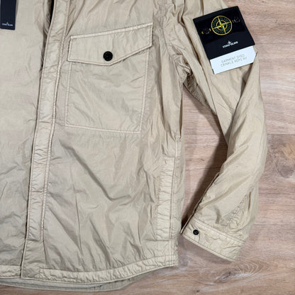 Stone Island Garment Dyed Crinkle Reps NY Overshirt in Desert