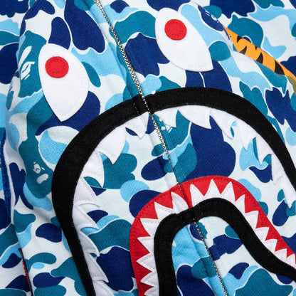 Abc Camo Shark Full Zip Hoodie - Blue