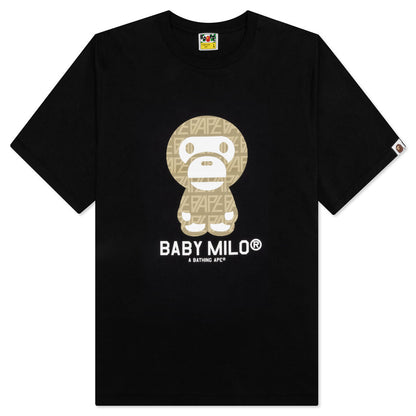 Bape Logo Monogram Baby Milo Tee  - Black/Beige