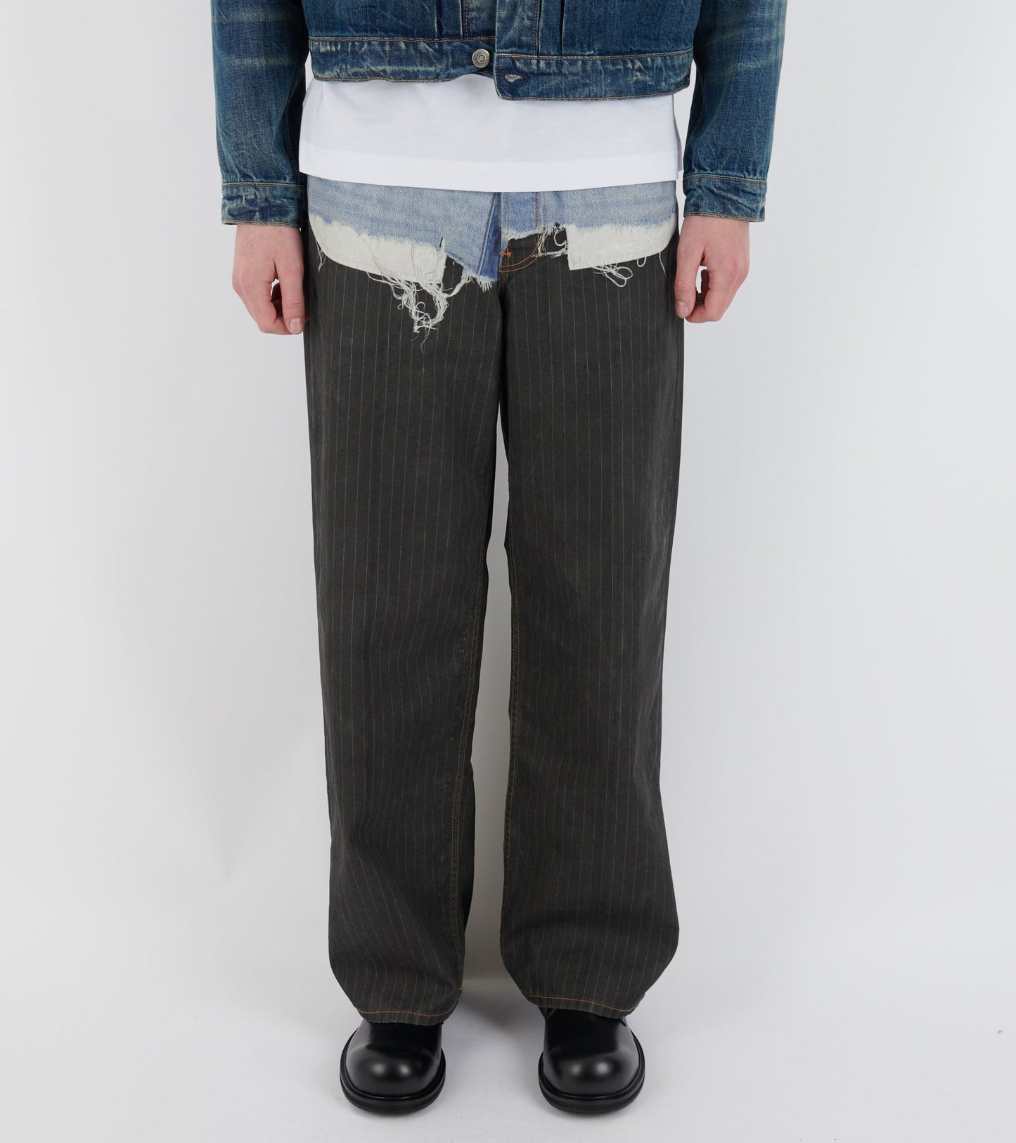 U Pinstripe Print Jeans Blue/Black