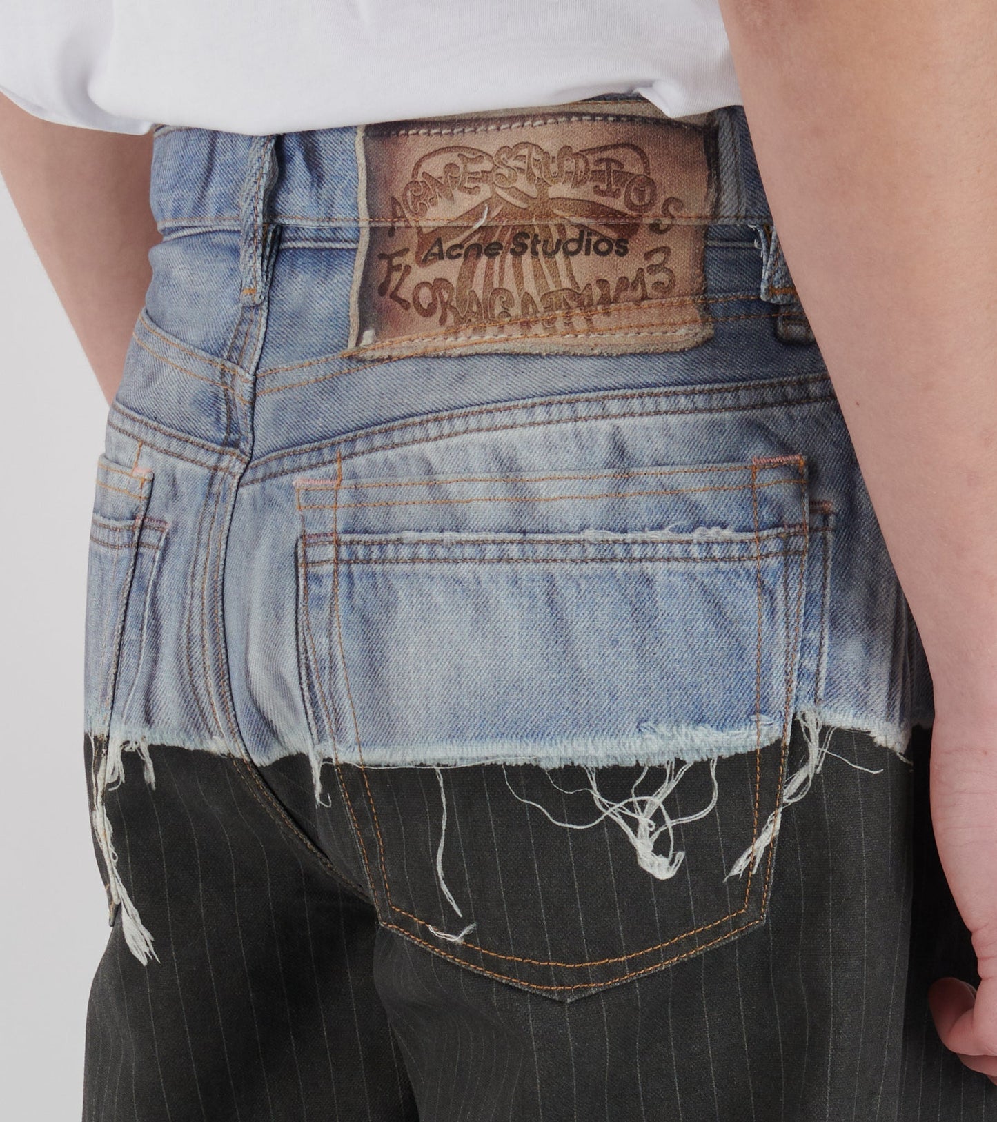 U Pinstripe Print Jeans Blue/Black