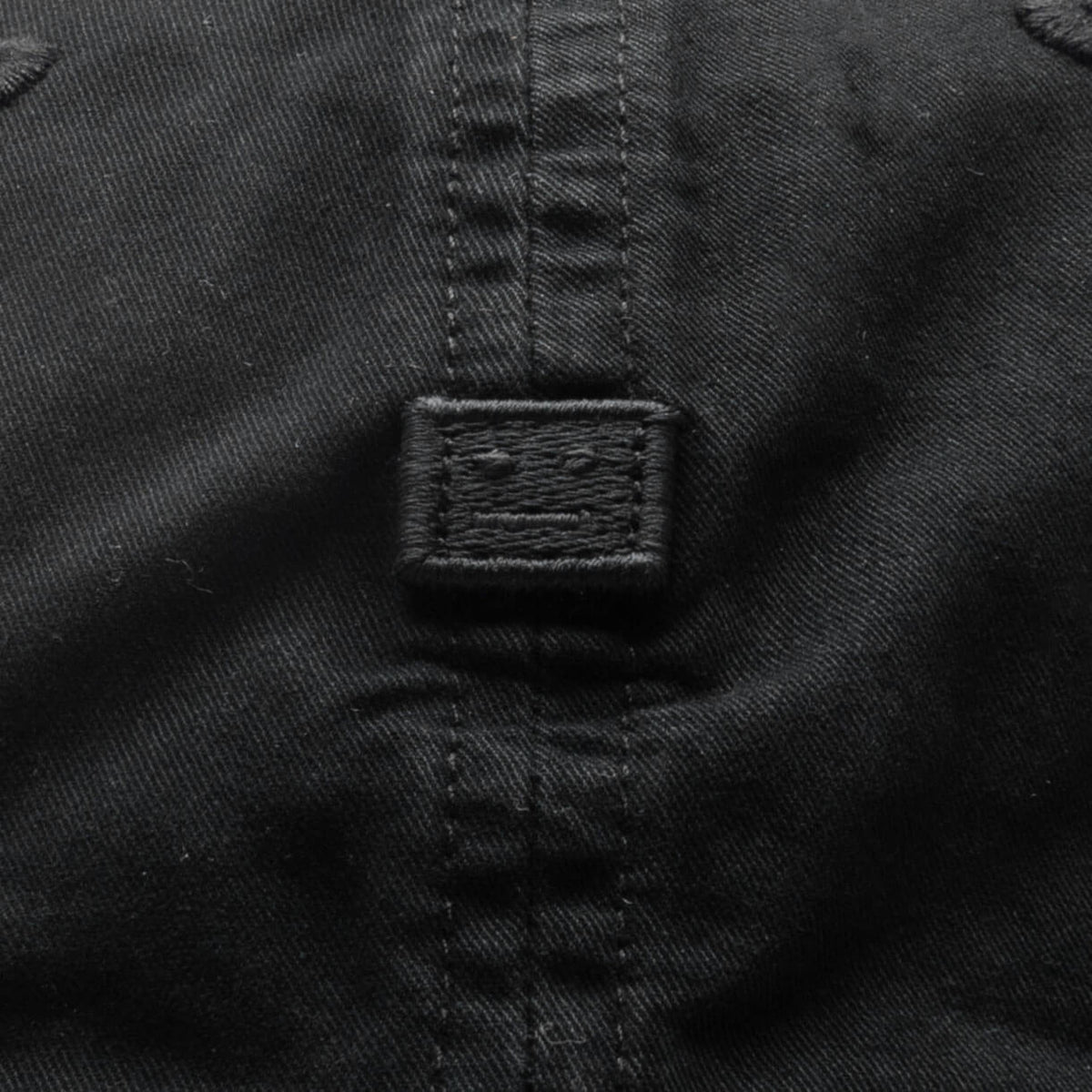 Face Logo Patch Hat - Black
