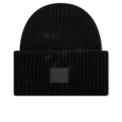 Kid's Ribbed Beanie Hat - Black