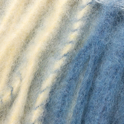 Mohair Checked Scarf - Light Blue/White