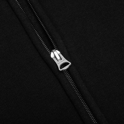 Hooded Zip Up Sweatshirt - Black
