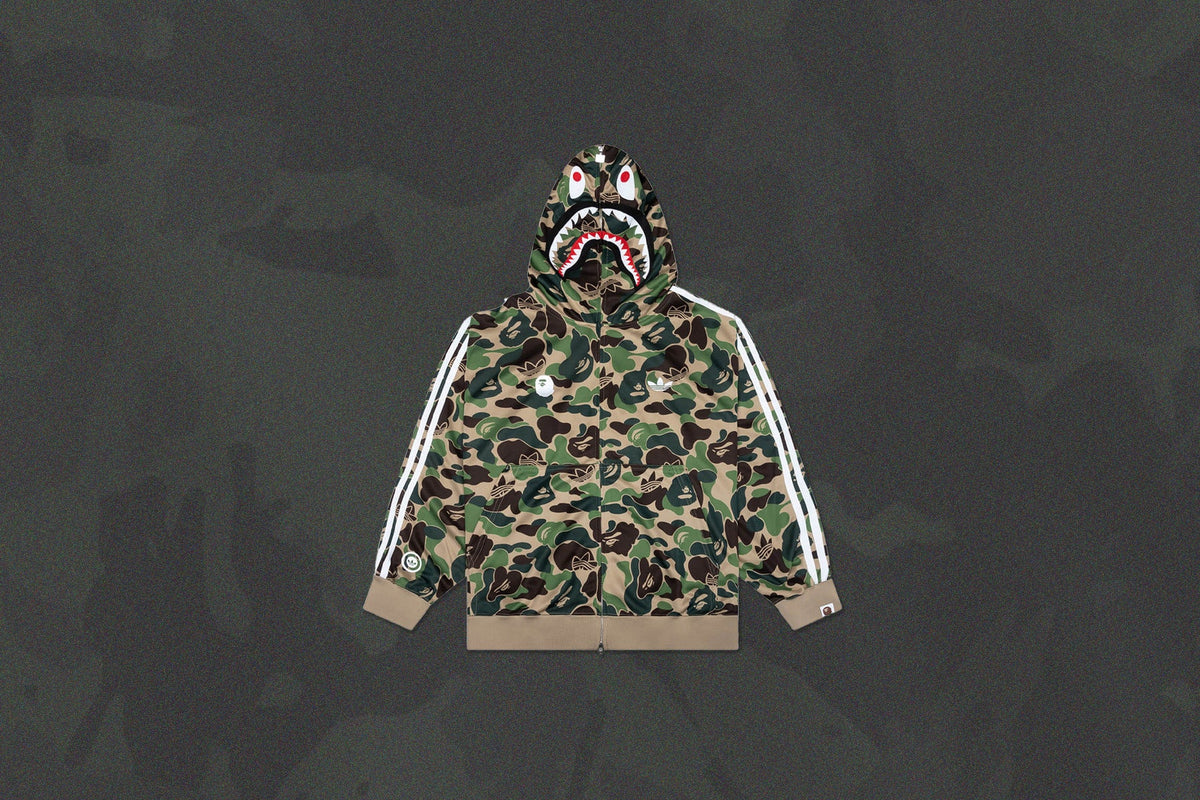 adidas Originals x BAPE Shark Track Hoodie - Crew Green