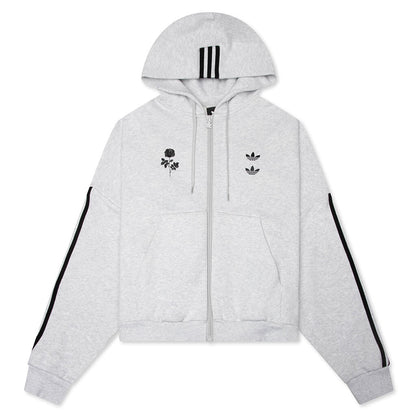adidas Originals x Willy Chavarria Full Zip Logo Hoodie - Light Grey Heather