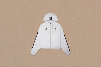adidas Originals x Willy Chavarria Full Zip Logo Hoodie - Light Grey Heather