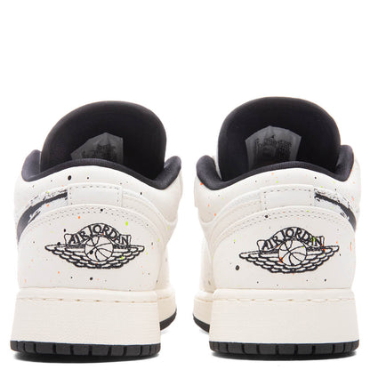 Air Jordan 1 Low SE (GS) 'Paint Splatter' - Sail/Black/Total Orange