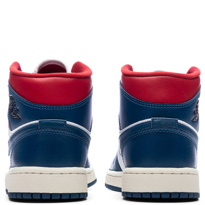Women's Air Jordan 1 Mid - White/French Blue/Gym Red