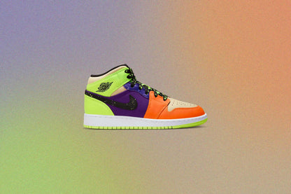 Air Jordan 1 Mid SE (GS) - Volt/Black/Vivid Orange