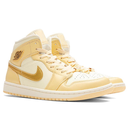 Women's Air Jordan 1 Mid SE - Pale Vanilla/Metallic Gold/Coconut Milk
