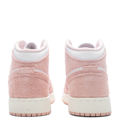 Air Jordan 1 Mid SE (GS) - White/Legend Pink/Sail