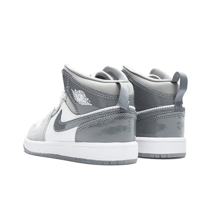 Air Jordan 1 Mid SE (PS) - White/Cool Grey/Medium Grey