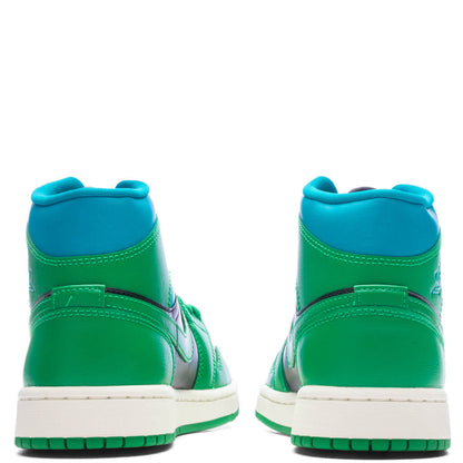 Women's Air Jordan 1 Mid - Black/Lucky Green/Aquatone