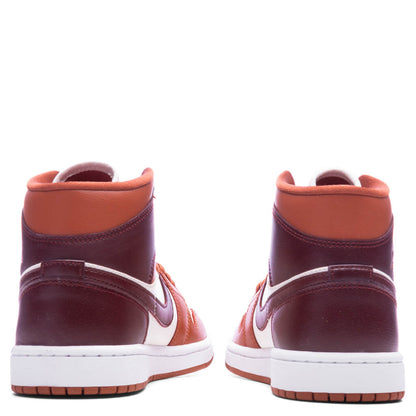 Women's Air Jordan 1 Mid - Dusty Peach/Night Maroon/Sail