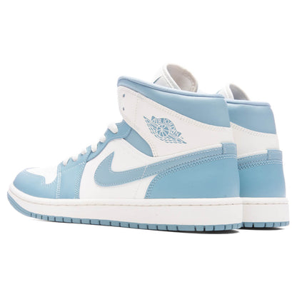 Women's Air Jordan 1 Mid 'UNC' - Sail/Worn Blue