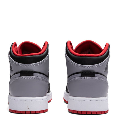Air Jordan 1 Mid (GS) - Black/Cement Grey/Fire Red